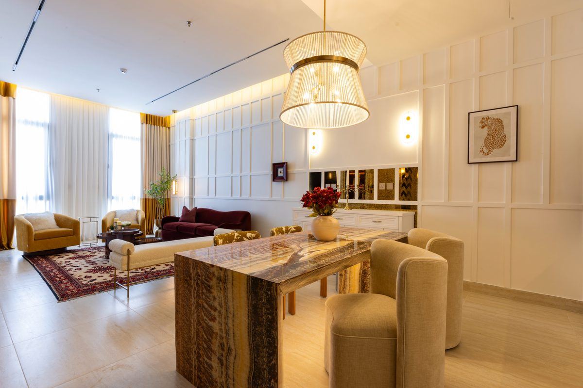 Open plan living and dining
